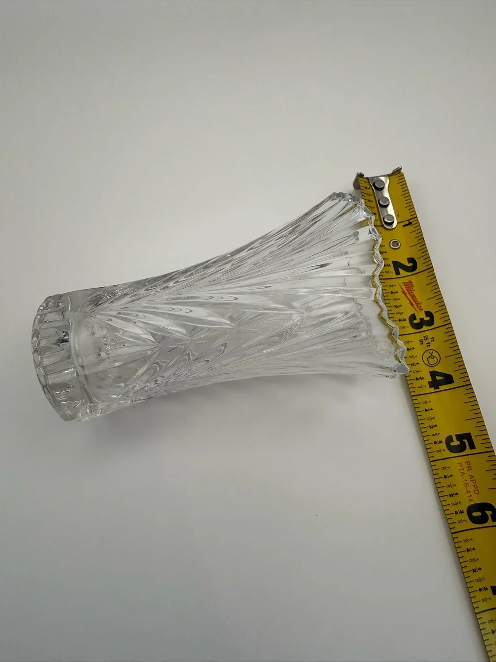 Mikasa Clear Scalloped Rim Fluted Glass Vase